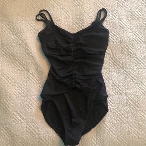 Mirella extra small waist cinching bodysuit with black rhinestones